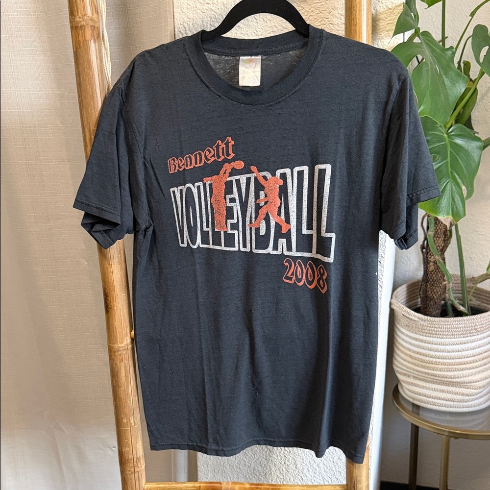 Vintage Black Volleyball Graphic T-Shirt